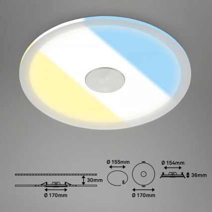 Briloner 7481019 - LED Koupelnové podhledové svítidlo LED/12W/230V 3000/4000/6500K IP44 bílá