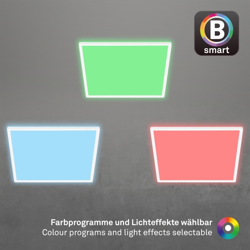 Briloner 7491-016 - LED RGBW Stmívatelné stropní svítidlo SMART LED/22W/230V 4000K 42x42 cm Wi-Fi Tuya + dálkové ovládání
