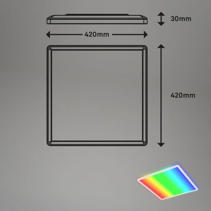 Briloner 7491-016 - LED RGBW Stmívatelné stropní svítidlo SMART LED/22W/230V 4000K 42x42 cm Wi-Fi Tuya + dálkové ovládání