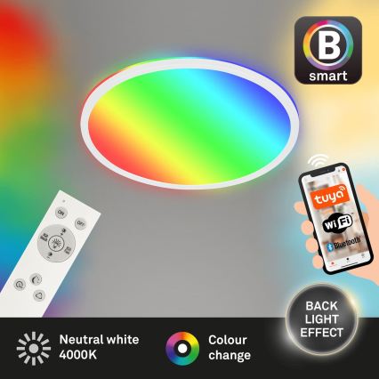 Briloner 7494016 - LED RGBW Stmívatelné stropní svítidlo SMART LED/22W/230V 4000K pr. 42 cm Wi-Fi Tuya + dálkové ovládání