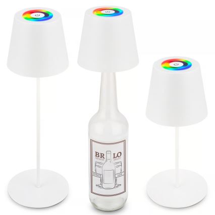 Briloner 7510016 - LED RGBW Stmívatelná venkovní nabíjecí stolní lampa CALIDA LED/2,5W/5V IP44 1200 mAh bílá