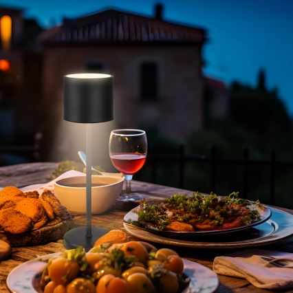 Briloner 7521015 - LED Stmívatelná venkovní nabíjecí stolní lampa SIGO LED/2,5W/5V IP44 2600 mAh černá