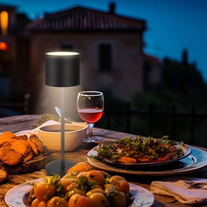 Briloner 7521015 - LED Stmívatelná venkovní nabíjecí stolní lampa SIGO LED/2,5W/5V IP44 2600 mAh černá