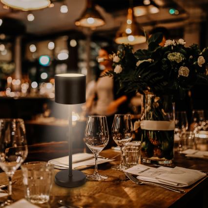 Briloner 7521015 - LED Stmívatelná venkovní nabíjecí stolní lampa SIGO LED/2,5W/5V IP44 2600 mAh černá