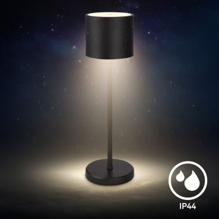 Briloner 7521015 - LED Stmívatelná venkovní nabíjecí stolní lampa SIGO LED/2,5W/5V IP44 2600 mAh černá