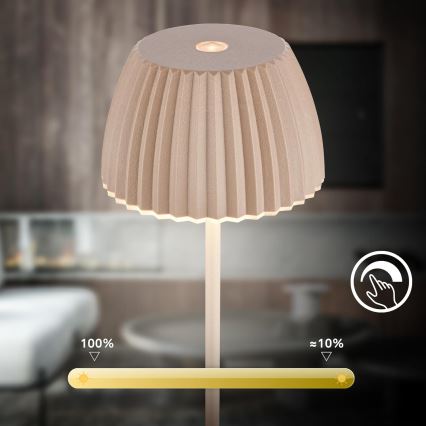 Briloner 7552-011 - LED Stmívatelná nabíjecí dotyková venkovní stolní lampa MINI LED/1,5W/5V IP44 1800 mAh béžová