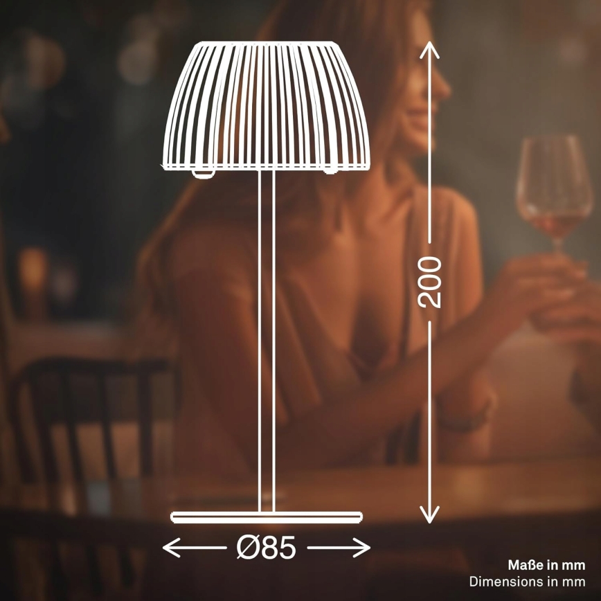 Briloner 7552-011 - LED Stmívatelná nabíjecí dotyková venkovní stolní lampa MINI LED/1,5W/5V IP44 1800 mAh béžová