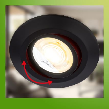 Briloner 7586035 - SADA 3x LED Koupelnové podhledové svítidlo KLIRA 1xLED/4,9W/230V 2500/3000/4000K IP23 černá