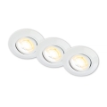 Briloner 7586036 - SADA 3x LED Koupelnové podhledové svítidlo KLIRA 1xLED/4,9W/230V 2500/3000/4000K IP23 bílá