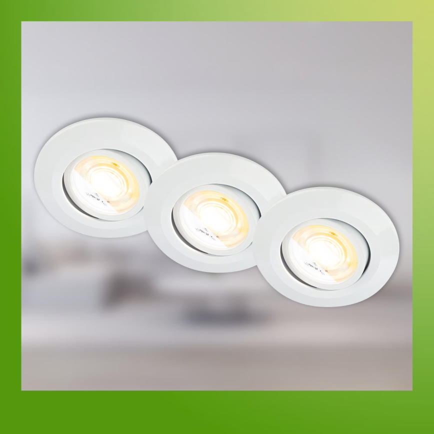 Briloner 7586036 - SADA 3x LED Koupelnové podhledové svítidlo KLIRA 1xLED/4,9W/230V 2500/3000/4000K IP23 bílá