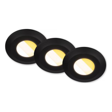 Briloner 7588035 - SADA 3x LED Koupelnové podhledové svítidlo KLIRA LED/4,9W/230V 2500/3000/4000K IP44 černá
