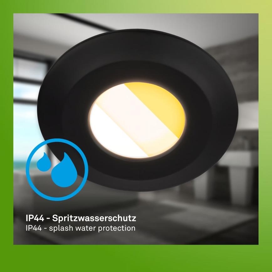 Briloner 7588035 - SADA 3x LED Koupelnové podhledové svítidlo KLIRA LED/4,9W/230V 2500/3000/4000K IP44 černá