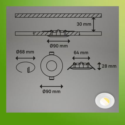 Briloner 7588036 - SADA 3x LED Koupelnové podhledové svítidlo KLIRA LED/4,9W/230V 2500/3000/4000K IP44 bílá
