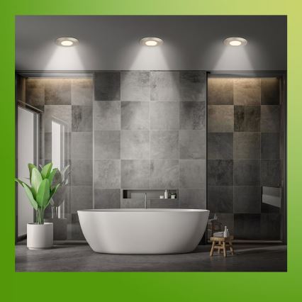 Briloner 7589032 - SADA 3x LED Stmívatelné koupelnové podhledové svítidlo KLIRA 1xLED/4,9W/230V IP44 matný chrom