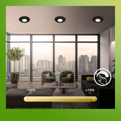 Briloner 7589035 - SADA 3xLED Stmívatelné koupelnové podhledové svítidlo KLIRA 1xLED/4,9W/230V 2500/3000/4000K IP44 černá