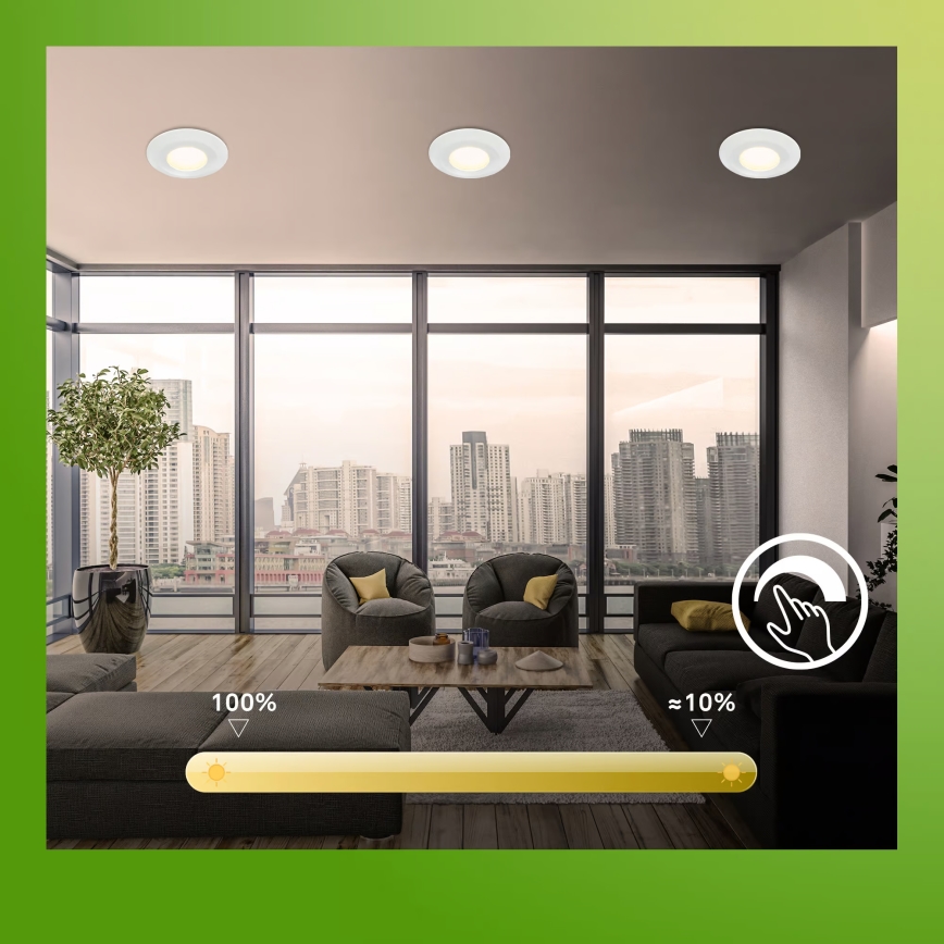 Briloner 7589036 - SADA 3x LED Stmívatelné koupelnové podhledové svítidlo KLIRA LED/4,9W/230V 2500/3000/4000K IP44 bílá