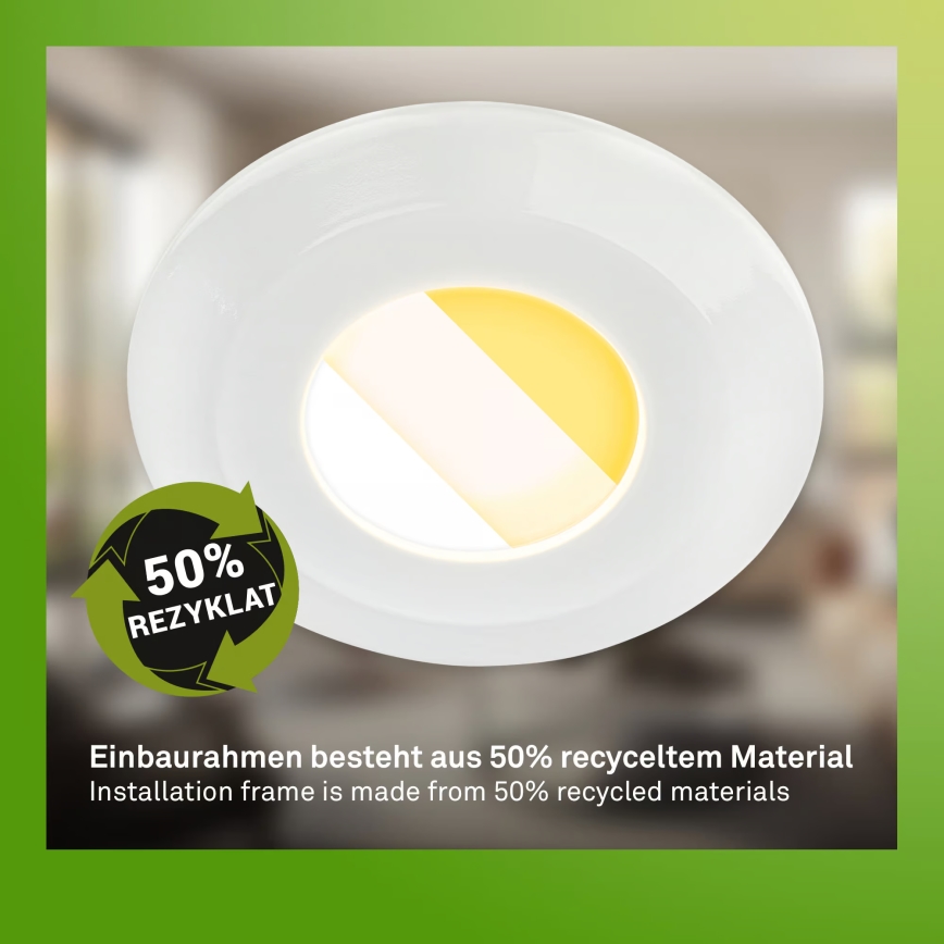 Briloner 7589036 - SADA 3x LED Stmívatelné koupelnové podhledové svítidlo KLIRA LED/4,9W/230V 2500/3000/4000K IP44 bílá