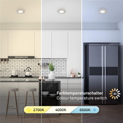 Briloner 7598032 - SADA 3x LED Koupelnové podhledové svítidlo LED/4,9W/230V IP44 2700/4000/6500K matný chrom