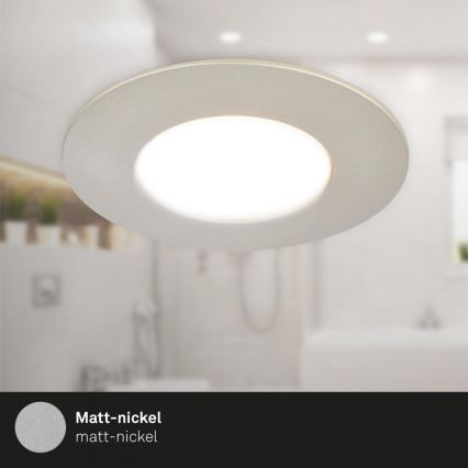 Briloner 7598032 - SADA 3x LED Koupelnové podhledové svítidlo LED/4,9W/230V IP44 2700/4000/6500K matný chrom