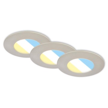 Briloner 7598032 - SADA 3x LED Koupelnové podhledové svítidlo LED/4,9W/230V IP44 2700/4000/6500K matný chrom