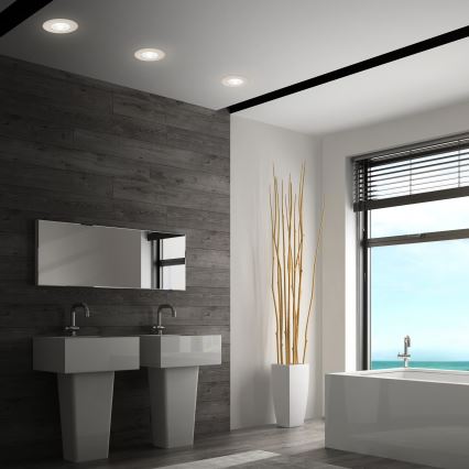 Briloner 7605032 - SADA 3xLED Koupelnové podhledové svítidlo 3xLED/4,9W/230V IP44 matný chrom