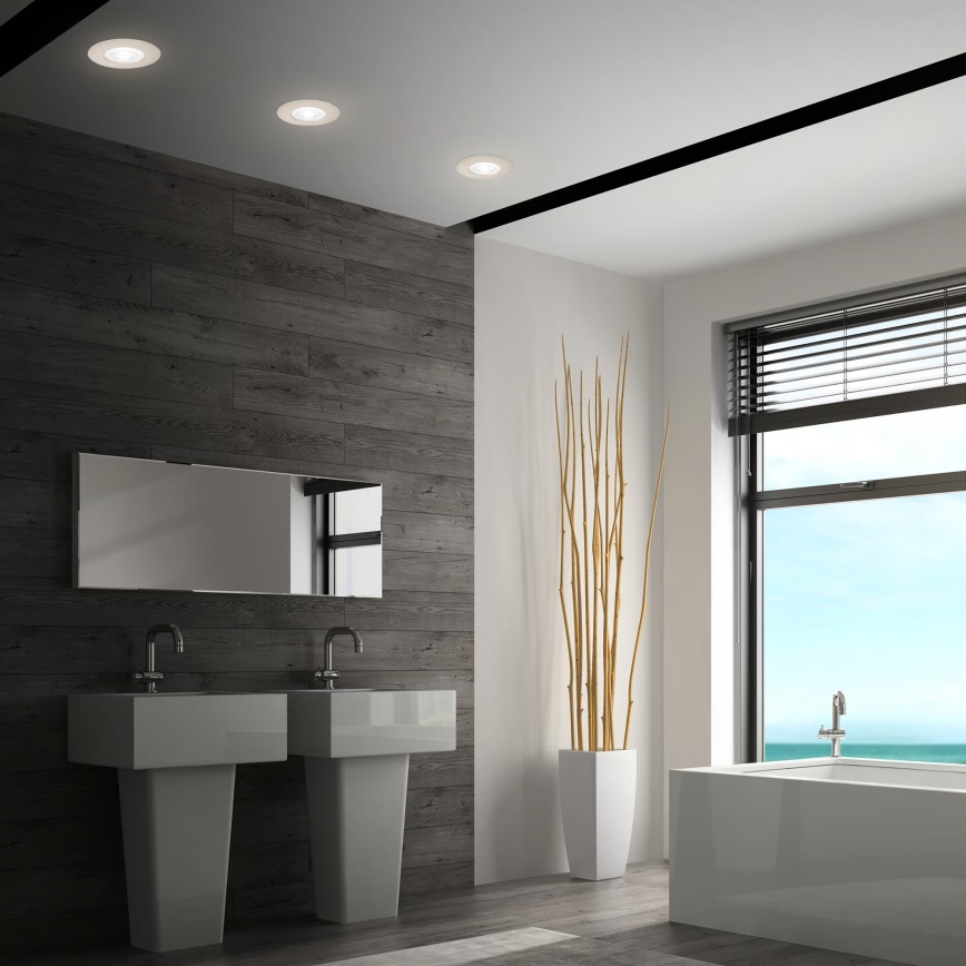 Briloner 7605032 - SADA 3xLED Koupelnové podhledové svítidlo 3xLED/4,9W/230V IP44 matný chrom