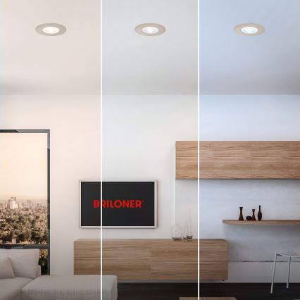 Briloner 7605032 - SADA 3xLED Koupelnové podhledové svítidlo 3xLED/4,9W/230V IP44 matný chrom