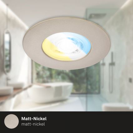 Briloner 7605032 - SADA 3xLED Koupelnové podhledové svítidlo 3xLED/4,9W/230V IP44 matný chrom