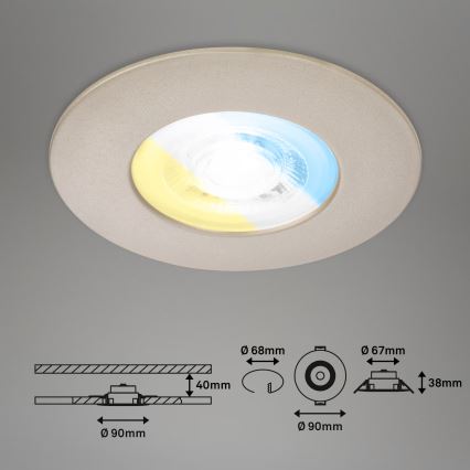 Briloner 7605032 - SADA 3xLED Koupelnové podhledové svítidlo 3xLED/4,9W/230V IP44 matný chrom