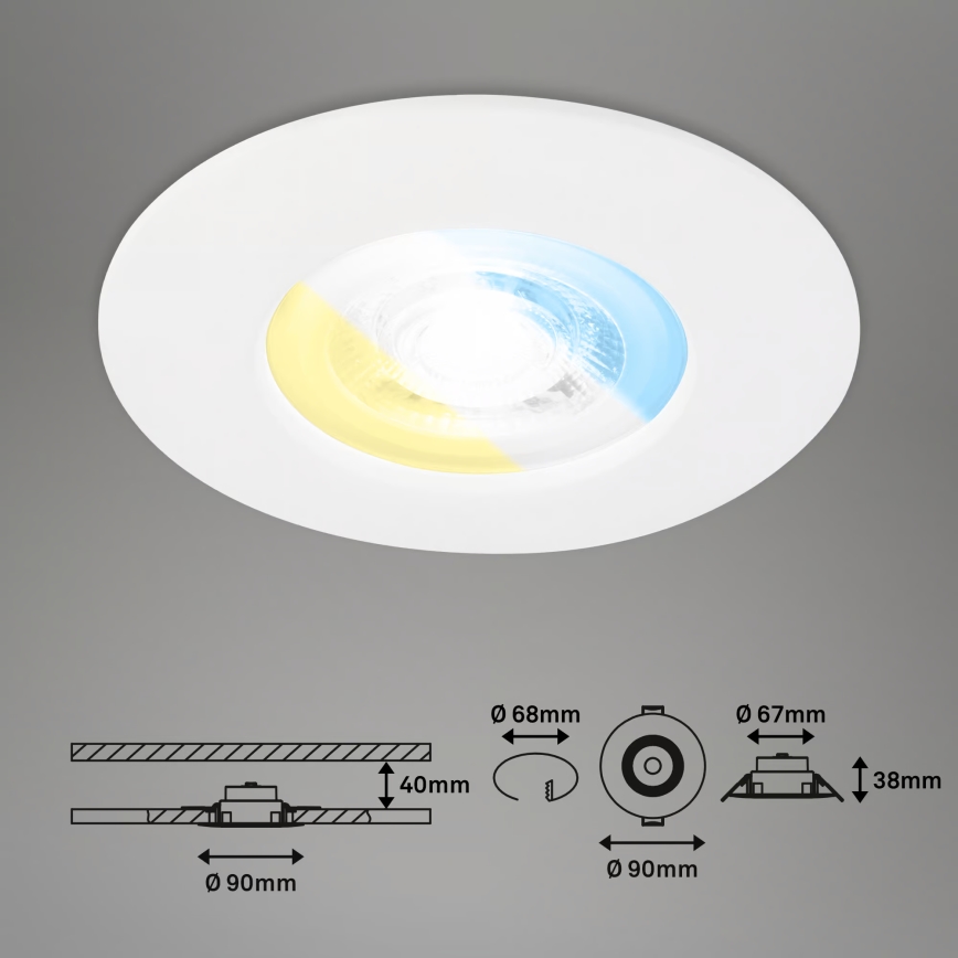 Briloner 7605036 - SADA 3xLED Koupelnové podhledové svítidlo 3xLED/4,9W/230V IP44 bílá