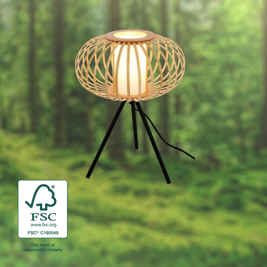 Briloner 7759011 - Stolní lampa 1xE27/10W/230V bambus