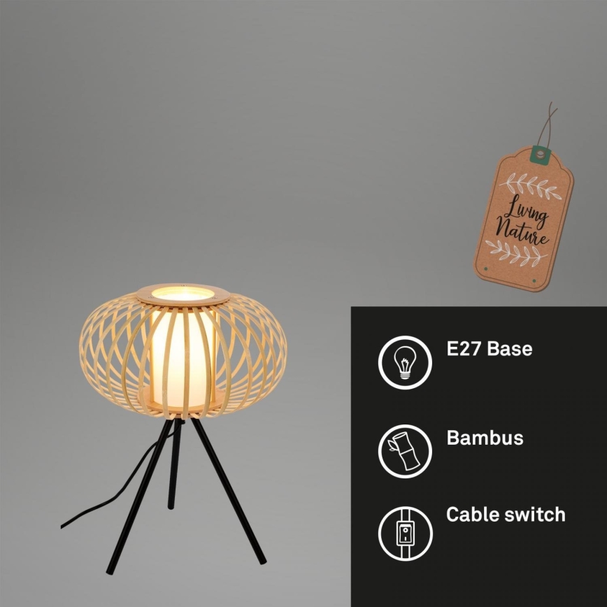 Briloner 7759011 - Stolní lampa 1xE27/10W/230V bambus