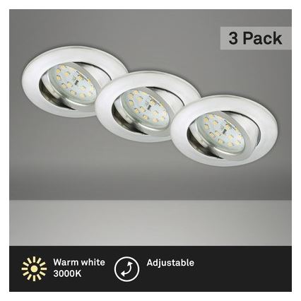 Briloner 8312-039 - SADA 3x LED Koupelnové podhledové svítidlo LED/5W/230V IP23