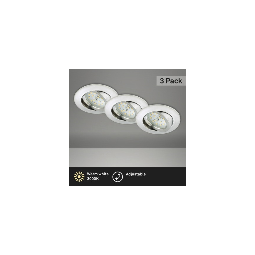 Briloner 8312-039 - SADA 3x LED Koupelnové podhledové svítidlo LED/5W/230V IP23