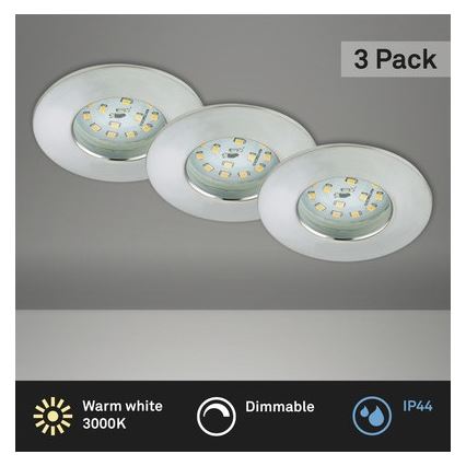 Briloner 8316-039-SADA 3x LED Stmívatelné koupelnové podhledové svítidlo LED/5,5W/230V IP44