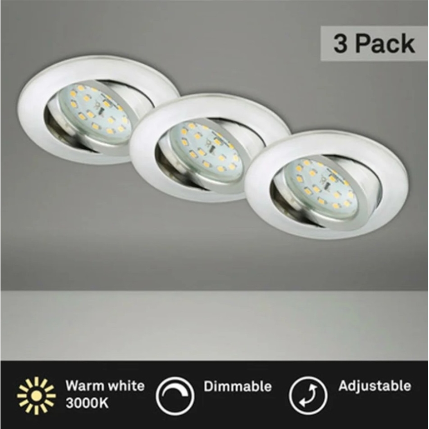 Briloner 8317-039-SADA 3x LED Stmívatelné koupelnové podhledové svítidlo LED/5,5W/230V IP23