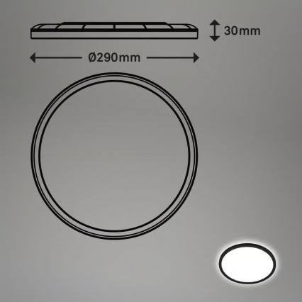 Briloner - LED Koupelnové stropní svítidlo se senzorem pohybu MOVE LED/18W/230V IP44 pr. 29 cm černá