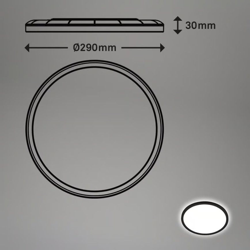 Briloner - LED Koupelnové stropní svítidlo se senzorem pohybu MOVE LED/18W/230V IP44 pr. 29 cm černá