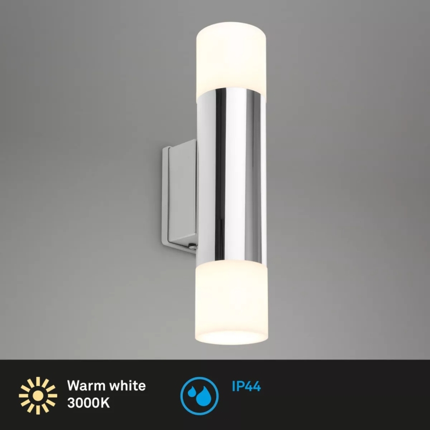 Briloner - LED Koupelnové nástěnné svítidlo 2xGU10/4,8W/230V IP44 3000K lesklý chrom