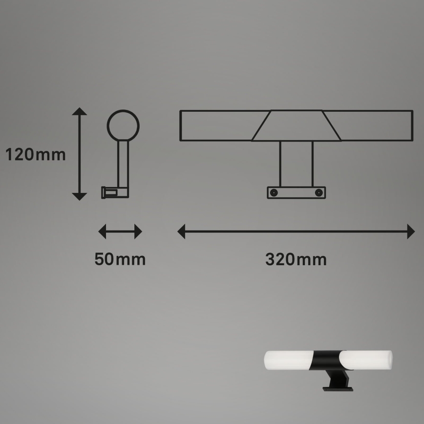 Briloner - LED Koupelnové osvětlení zrcadla LED/7W/230V 4000K IP44 32 cm černá