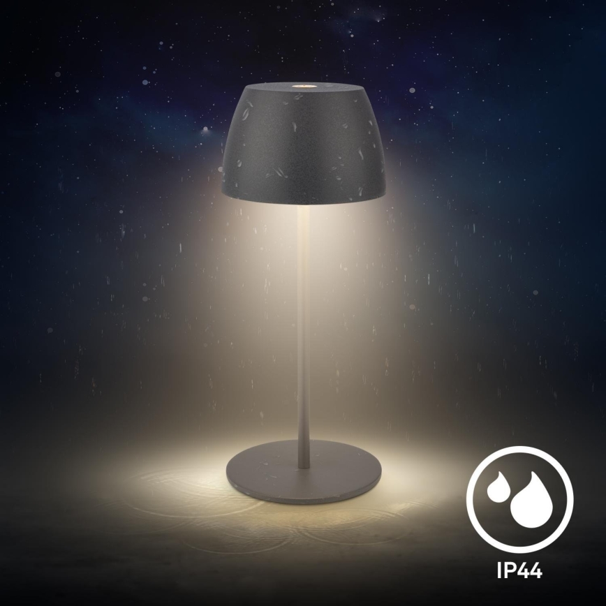 Briloner - LED Stmívatelná nabíjecí dotyková venkovní stolní lampa MINI LED/2,5W/5V IP44 1800 mAh antracit