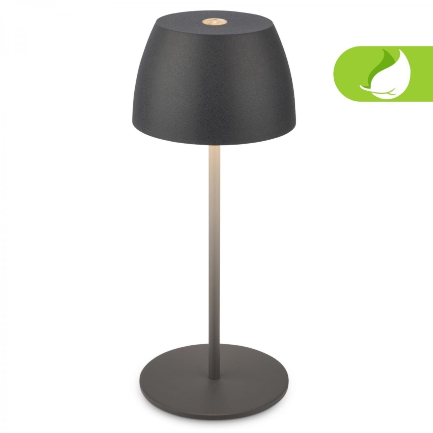 Briloner - LED Stmívatelná nabíjecí dotyková venkovní stolní lampa MINI LED/2,5W/5V IP44 1800 mAh antracit