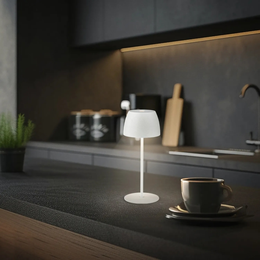 Briloner  - LED Stmívatelná nabíjecí dotyková venkovní stolní lampa MINI LED/2,5W/5V IP44 1800 mAh bílá