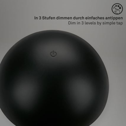 Briloner - LED Stmívatelná nabíjecí dotyková venkovní stolní lampa LED/2,6W/5V 3000K IP44 2000 mAh černá