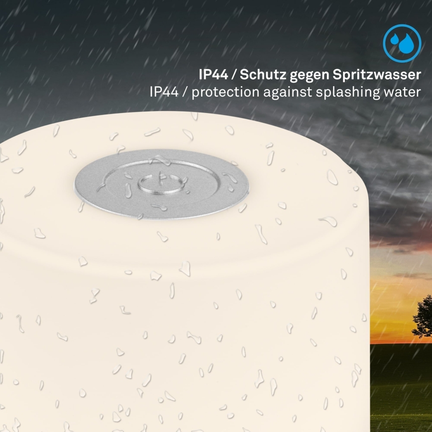 Briloner - LED Stmívatelná nabíjecí dotyková venkovní stolní lampa LED/2W/5V 2700K IP44 1200 mAh matný chrom