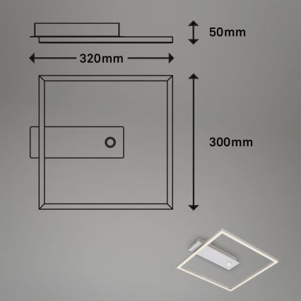 Briloner - LED Stropní svítidlo se senzorem pohybu a soumraku FRAME LED/14W/230V 3000K 30x32 cm matný chrom