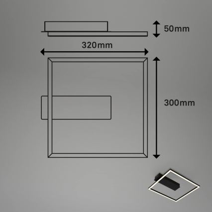 Briloner - LED Stropní svítidlo FRAME LED/14W/230V 3000K 30x32 cm černá