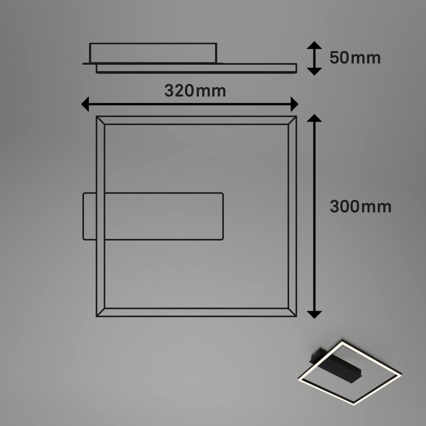 Briloner - LED Stropní svítidlo FRAME LED/14W/230V 3000K 30x32 cm černá