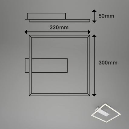 Briloner - LED Stropní svítidlo FRAME LED/14W/230V 3000K 30x32 cm matný chrom