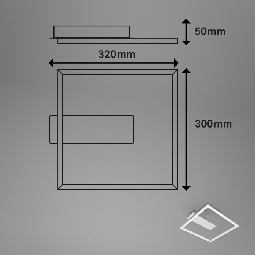 Briloner - LED Stropní svítidlo FRAME LED/14W/230V 3000K 30x32 cm matný chrom